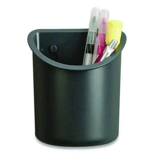 Officemate Verticalmate Plastic Pencil Cup, Fabric Panel Mount, Gray
