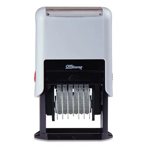 Offistamp® Numberer, Pre-Inked/Re-Inkable, 6 Bands, Black