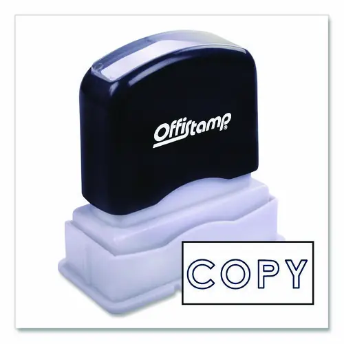 Offistamp® Pre-Inked Message Stamp, COPY, Blue Ink