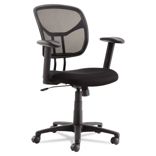 OIF Swivel/Tilt Mesh Task Chair with Adjustable Arms, Black, Supports Up to 250 lb
