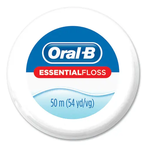 Oral-B® Essential Floss, Unscented, White, 55 yd, 24/Carton