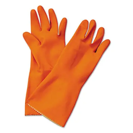 Orange Flock-Lined Gloves - Medium