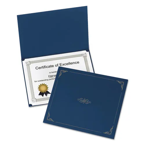 Oxford™ Certificate Holder, Dark Blue, 5/Pack