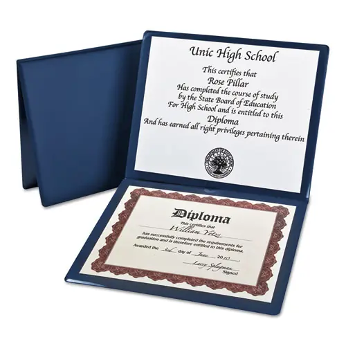 Oxford™ Diploma Cover, Navy, 12.5" x 10.5"