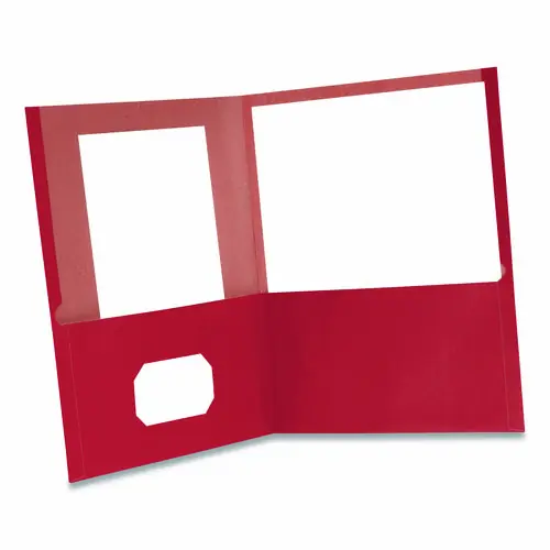 Oxford™ Earthwise by Oxford 100% Recycled Paper Twin-Pocket Portfolio, Red, 10/Pack
