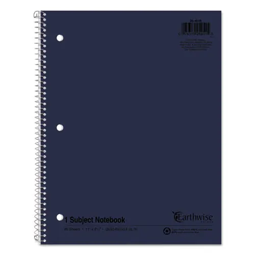 Oxford™ Earthwise by Oxford Recycled 1-Subject Notebook, Quad Rule, Assorted Colors, 80 Sheets, 11" x 8.5"