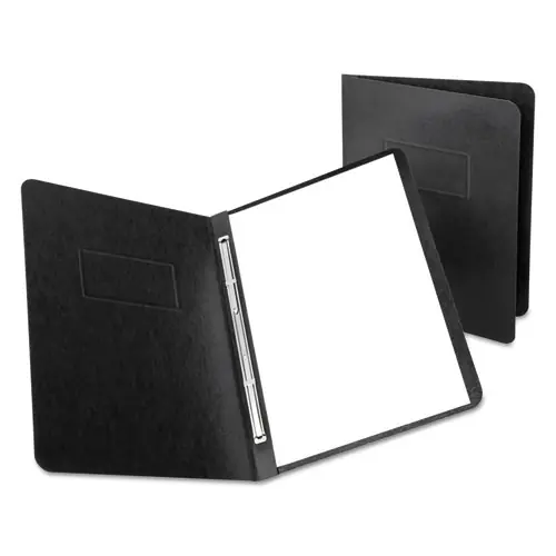 Oxford™ Heavyweight PressGuard and Pressboard Report Cover with Reinforced Side Hinge, 2-Prong Metal Fastener, 3" Capacity, 8.5 x 11, Black