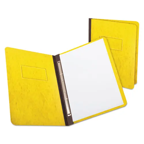 Oxford™ Heavyweight PressGuard and Pressboard Report Cover with Reinforced Side Hinge, 2-Prong Metal Fastener, 3" Capacity, Letter Size, Yellow
