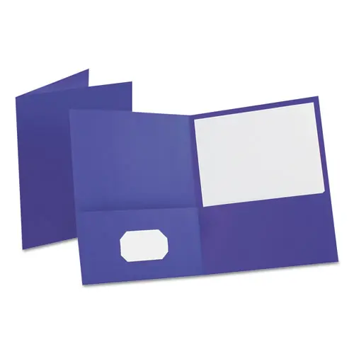 Oxford™ Leatherette Two Pocket Portfolio, Purple, 8.5 x 11, 10/Pack