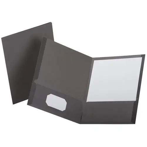 Oxford™ Linen Finish Twin Pocket Folders, 100-Sheet Capacity, 11 x 8.5, Light Gray, 25/Box
