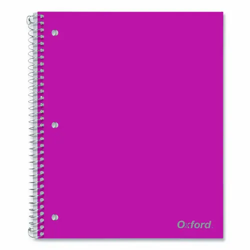 Oxford™ Poly One-Subject Notebook, Medium/College Rule, 100 Sheets, 11" x 9", Random Assorted Cover Colors