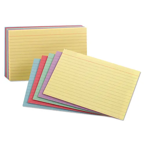 Oxford™ Ruled Index Cards, 5 x 8, Assorted Colors, 100/Pack