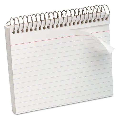 Oxford™ Spiral Index Cards, Ruled, 4 x 6, White, 50/Pack