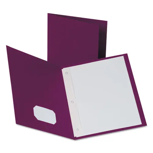 Oxford™ Twin-Pocket Folders with 3 Fasteners, Burgundy, 11 x 8.5, 25/Box