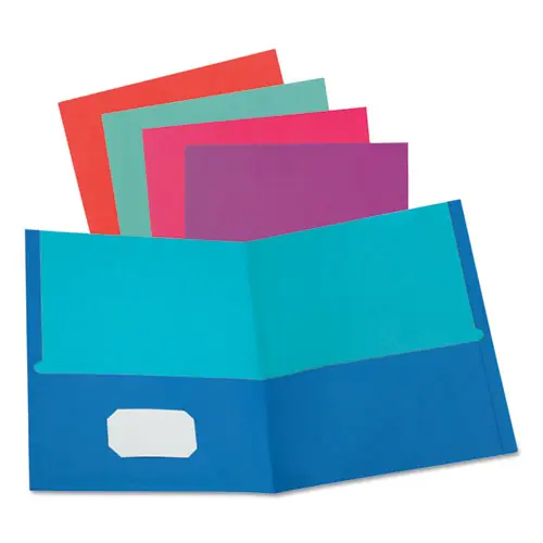 Oxford™ Twisted Twin Textured Pocket Folders, Assorted Colors, 10/Pack