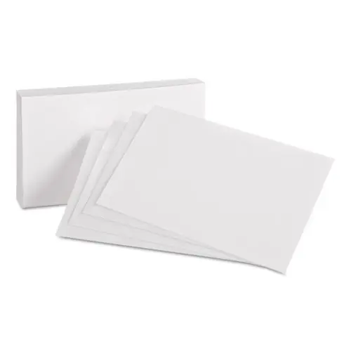 Oxford™ Unruled Index Cards, 4 x 6, White, 100/Pack