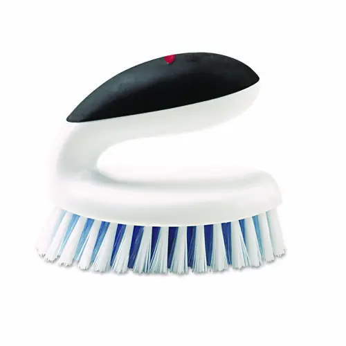 OXO Good Grips Household Scrub Brush - Nylon/Polypropylene Bristles, 5" Brush with 5" Black/White Handle