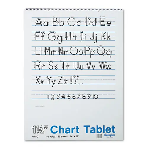 Pacon® Chart Tablets, Presentation Format (1.5" Rule), 24 x 32, White, 25 Sheets