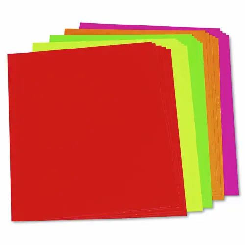 Pacon® Neon Color Poster Board, 22 x 28, Lemon, Lime, Orange, Pink, Red, 25/Carton