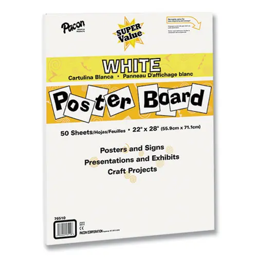Pacon® Super Value Posterboard, White, 50/Carton