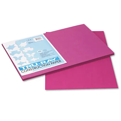 Pacon® Tru-Ray Construction Paper, Magenta, 12 x 18, 50 Sheets, 76 lb Text Weight