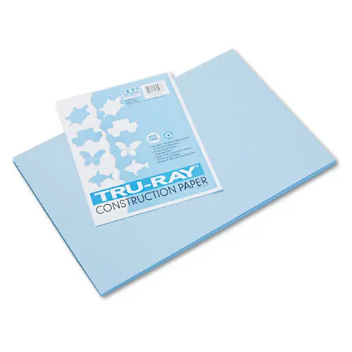 Pacon® Tru-Ray Construction Paper, Sky Blue, 12 x 18, 76 lb Text Weight, 50 Sheets/Pack