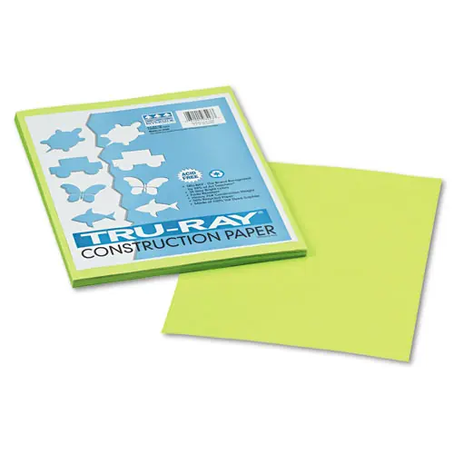 Pacon® Tru-Ray Construction Paper, Brilliant Lime, 9 x 12, 50 Sheets, 76 lb Text Weight