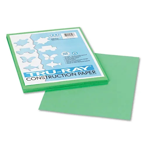 Pacon® Tru-Ray Construction Paper, Festive Green, 9 x 12, 50/Pack