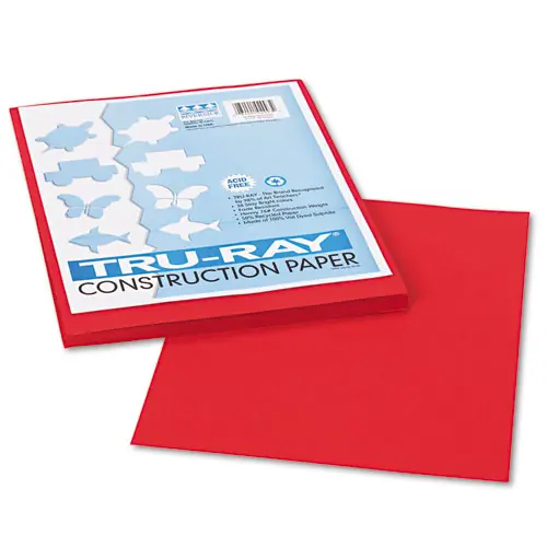 Pacon® Tru-Ray Construction Paper, 9 x 12, Holiday Red, 50/Pack