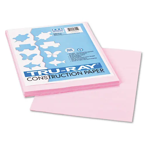 Pacon® Tru-Ray Construction Paper, Pink, 9 x 12, 50 Sheets, 76 lb Text