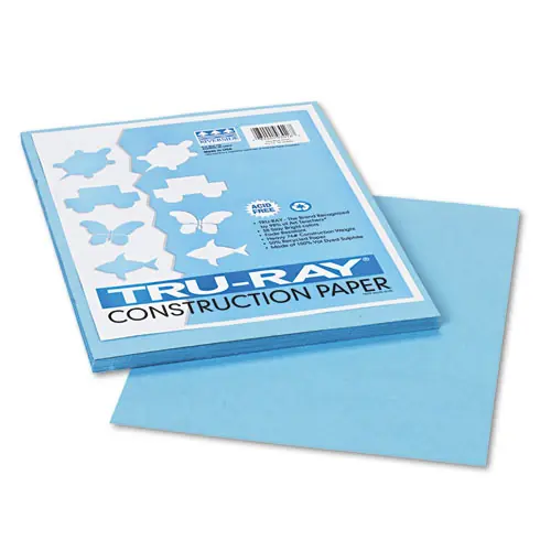 Pacon® Tru-Ray Construction Paper, Sky Blue, 9" x 12", 50 Sheets, 76 lb Text Weight