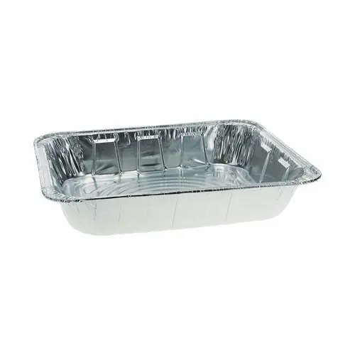 Pactiv Evergreen Aluminum Steam Table Pan, Half-Size Deep, 2.6" Deep, 11.8" x 9.4", 100/Carton