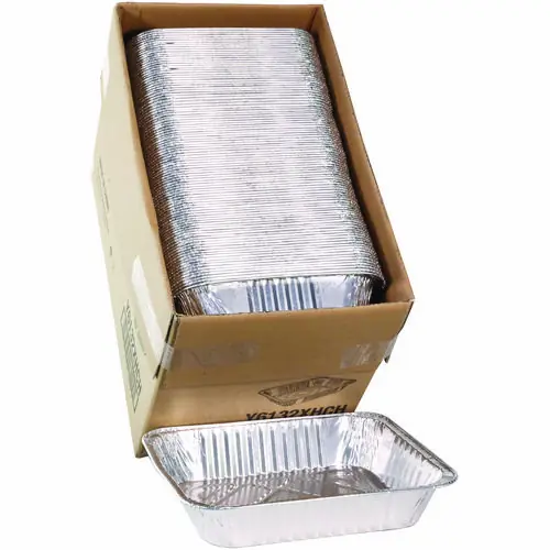 Pactiv Evergreen Aluminum Steam Table Pan, Heavy Duty Deep Half-Size, 2.6" Deep, 11.8 x 9.4, 100/Carton