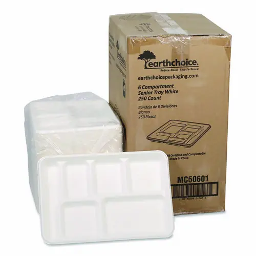 Pactiv Evergreen Compostable Fiber Blend School Lunch Tray