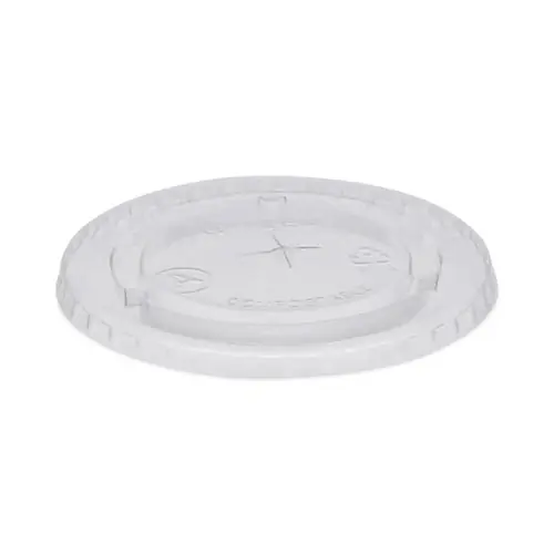 Pactiv Evergreen EarthChoice Compostable Cold Cup Lid with Straw Slot for A Cups, Fits 7 oz/9 oz/20 oz A Cups, Plastic, Clear, 1,020/Carton