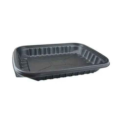 Pactiv Evergreen EarthChoice Entree2Go Takeout Container, 48 oz, Black, Plastic, 200/Carton
