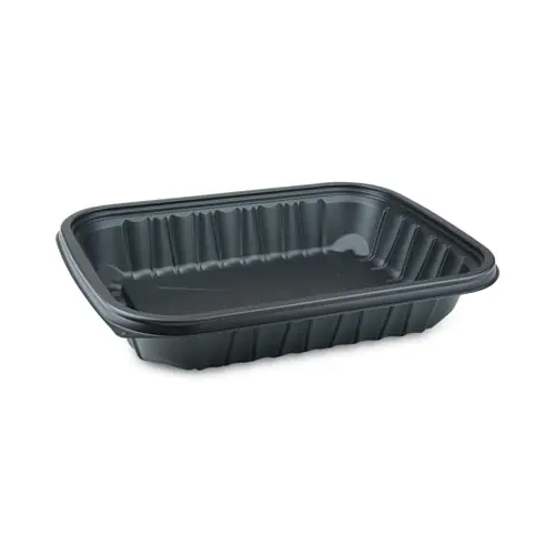 Pactiv Evergreen EarthChoice Entree2Go Takeout Container, 64 oz, Black, Plastic, 200/Carton
