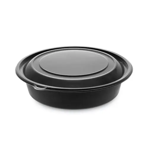 Pactiv Evergreen EarthChoice MealMaster Container with Lid, 32 oz, Black/Clear, Plastic, 250/Carton