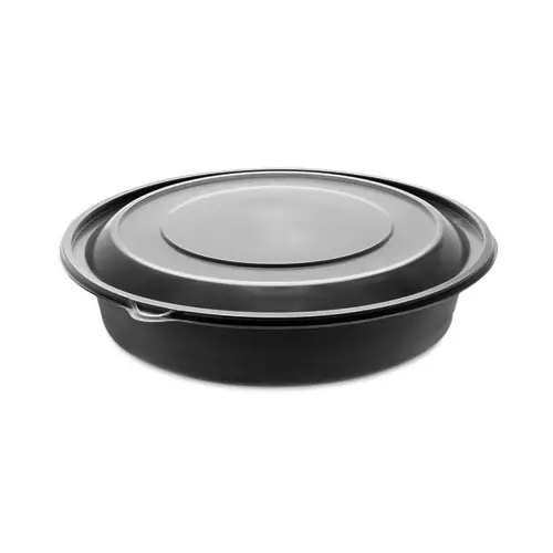 Pactiv Evergreen EarthChoice MealMaster Container with Lid, 48 oz, Black/Clear, Plastic, 150/Carton