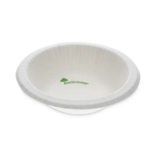 Pactiv Evergreen EarthChoice Pressware Compostable Dinnerware Bowl, 12 oz, White, 750/Carton