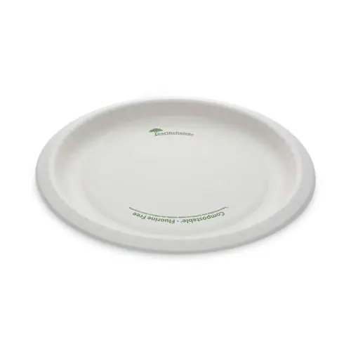 Pactiv Evergreen EarthChoice Pressware Compostable Dinnerware, Plate, Paper, 10" dia, White, 300/Carton