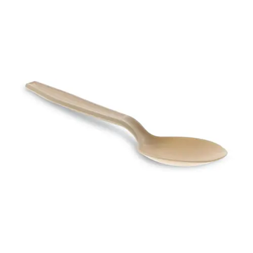 Pactiv Evergreen EarthChoice PSM Cutlery Heavyweight Spoon Tan Plastic 1000/Carton