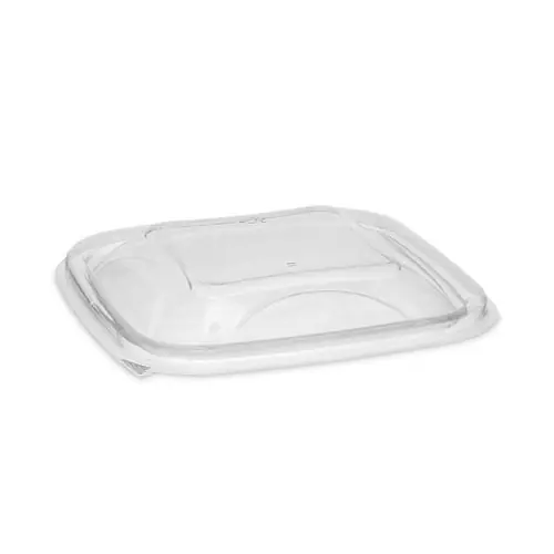 Pactiv Evergreen EarthChoice Recycled PET Container Lid, Clear, Fits 8 oz/12 oz/16 oz Containers, 5.5 x 5.5 x 0.38, Plastic, 504/Carton