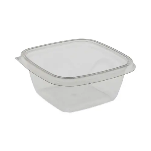 Pactiv Evergreen EarthChoice Square Recycled Bowl, 16 oz, Clear Plastic, 504/Carton