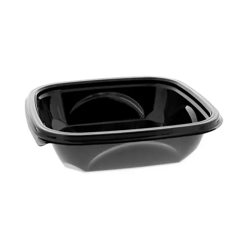Pactiv Evergreen EarthChoice Square Recycled Bowl, 24 oz, Black, Plastic, 300/Carton