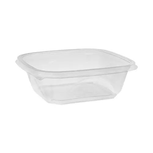 Pactiv Evergreen EarthChoice Square Recycled Bowl, 32 oz, Clear Plastic, 300/Carton
