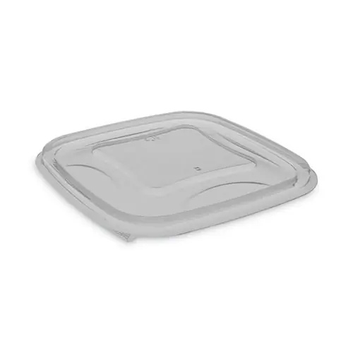 Pactiv Evergreen EarthChoice Square Recycled Bowl Flat Lid, 5.5 x 5.5 x 0.75, Clear, Plastic, 504/Carton