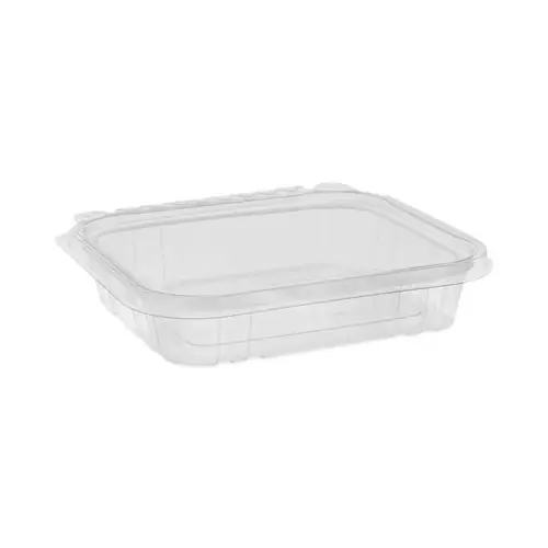 Pactiv Evergreen EarthChoice Tamper Evident Recycled Hinged Lid Deli Container, 16 oz, Clear, Plastic