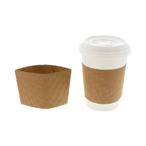 Pactiv Evergreen Hot Cup Sleeve, Fits 10 oz to 24 oz Cups, Brown, 1,000/Carton