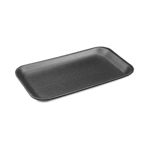 Pactiv Evergreen Meat Tray, #17S, Black Foam, 8.3" x 4.8" x 0.65", 1000/Carton